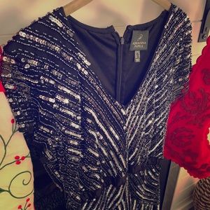 Black / Silver Beaded + Sequin Gown | Prom Dress